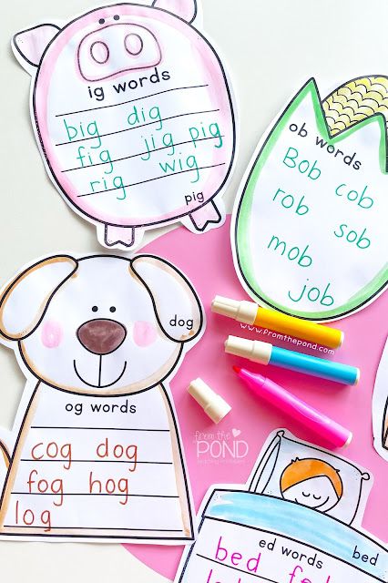 At Word Family Activities Kindergarten, It Word Family Activities, Teaching Word Families Kindergarten, Word Study Activities 1st Grade, Word Family Art Projects, Word Family Games Kindergarten, Word Family Anchor Charts Kindergarten, Words Family Kindergarten, Short A Word Families