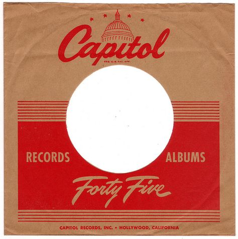 "If you were born in the 1960's like I was, you remember the "forty-five's". They were fun -- a mini vinyl record for a hit single. Trying to explain the concept of vinyl records to today's generation (of digital MP3's) is challenging enough, but then to explain to them that they came in different sizes too.... their eyes just glaze over.... hahaha!"  ~Skye Trans Europe Express, Bobbie Gentry, Funny Cartoon Pictures, 45 Rpm Record, Record Sleeve, Cartoon Photo, Paper Sleeves, Capitol Records, Record Sleeves