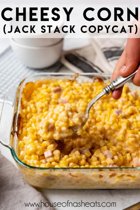 Jack Stacks Cheesy Corn, Side Recipes For Bbq, Opies Bbq Spicy Corn, Smoked Cheesy Corn, Cheesy Corn Stovetop, Cheesy Corn Casserole Jiffy, Brookville Corn Recipe, Cheesy Corn Crockpot, Corn Side Dishes For Bbq