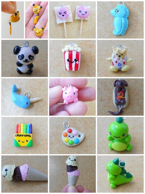 Fimo Kawaii, Crea Fimo, Kerajinan Diy, Diy Fimo, Polymer Clay Kawaii, ดินปั้น Polymer Clay, Baking Clay, Sculpey Clay, Tanah Liat