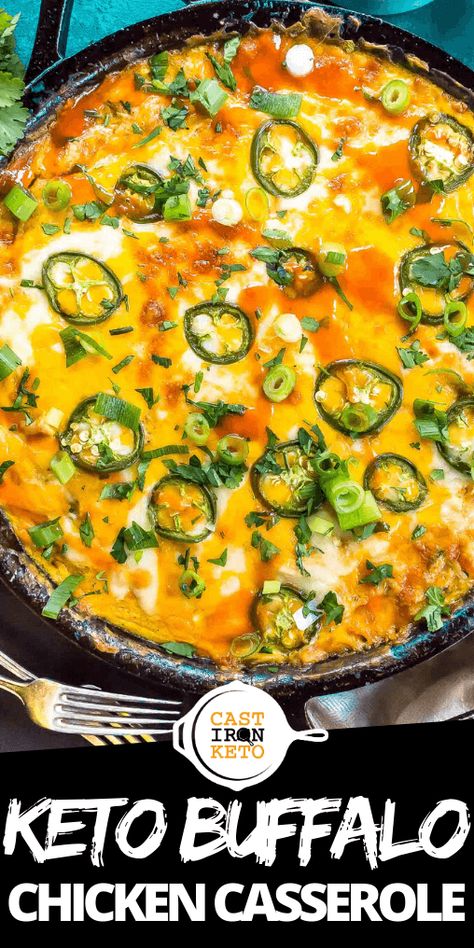 Keto Buffalo Chicken Casserole, Buffalo Chicken Skillet, Low Carb Skillet, Keto Buffalo Chicken, Health Lunches, Buffalo Chicken Casserole, Dinner Keto, Medicine Tips, Meat Appetizers