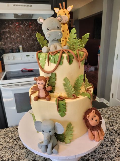 Baby Shower Jungle Theme Boy, Safari Baby Cake, Jungle Theme Baby Shower Cake, Safari Baby Shower Girl, Jungle Baby Shower Cake, Animal Baby Shower Cake, Jungle Safari Cake, Safari Baby Shower Cake, Baby Shower Safari Theme