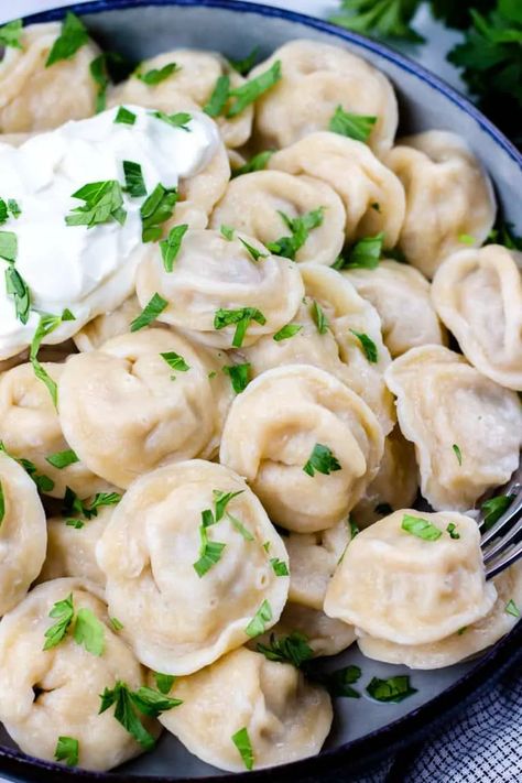 Russian Style Ravioli (Pelmeni) Ukrainian Pelmeni, Perogie Dough Recipe, Pelmeni Recipe, Russian Dumplings, Borscht Recipe, Sweet Husband, Russian Food, Dream Food, Ukrainian Recipes