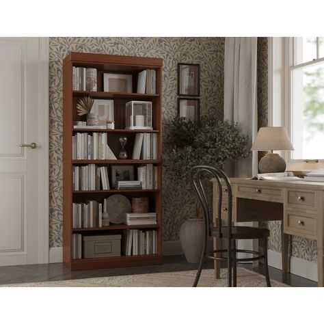 Latitude Run® 100% Solid Wood 32" Storage Standard Bookcase & Reviews | Wayfair Solid Wood Bookcase, Wood Kiln, Frosted Glass Door, White Bookcase, Wood Sample, Open Bookcase, Wooden Bookcase, Wood Bookcase, Reclining Furniture