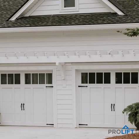 Stylish Garage, Grey Garage Doors, Tall Garage, Black Garage Doors, White Garage Doors, Carriage Style Garage Doors, Faux Wood Garage Door, Carriage House Garage Doors, Garage Door Colors