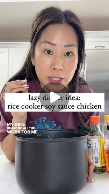 kat chao on Instagram: "that was too easy 😮‍💨 2 cups of white rice 1.5 cup chicken broth 1/2 cup soy sauce 2 tsp minced ginger 2 tsp minced garlic 1-2 tbsp agave 1 tbsp rice vinegar 1 tbsp toasted sesame oil 1 tbsp oyster sauce dash of white pepper place 4-6 chicken thighs on top (make sure they don’t overlap) cook on regular white rice setting #easyrecipes #onepotmeal #ricecookerrecipe #ricecooker #lazydinner #easydinner #mealideas #viralreels" Chicken Fried Rice In Rice Cooker, Chicken And Rice In Rice Cooker, Chicken In Rice Cooker, Rice Cooker Dinner, Chicken Rice Cooker Recipes, Rice Cooker Chicken And Rice, One Pot Rice Cooker Meals, Rice Maker Recipes, Rice Cooker Recipes Chicken