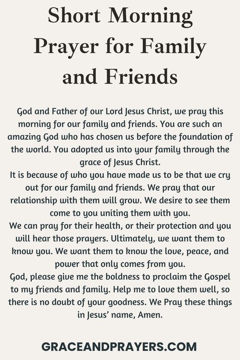 Do you want to pray for your family and friends this morning? We'll share 5 helpful and compassionate prayers to help you find the words. Everyday Prayers For Family And Friends, Pray For Friends, Prayers For Family And Friends, 3am Prayers, Morning Prayer For Kids, Prayer For Family And Friends, Prayer For Friends, Prayers For Friends, Morning Prayer For Family