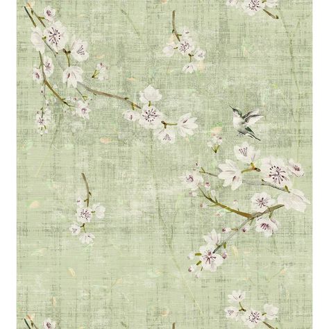 Nicolette Mayer Chinoiserie Blossom Fantasia 24' L x 34" W Texture Wallpaper Roll | Wayfair Fun Bathrooms, Craftsman Wallpaper, Closet Wallpaper, Embroidered Photographs, Cherry Blossom Decor, Chinoiserie Mural, Royal Wallpaper, Cherry Blossom Wallpaper, Chinoiserie Design