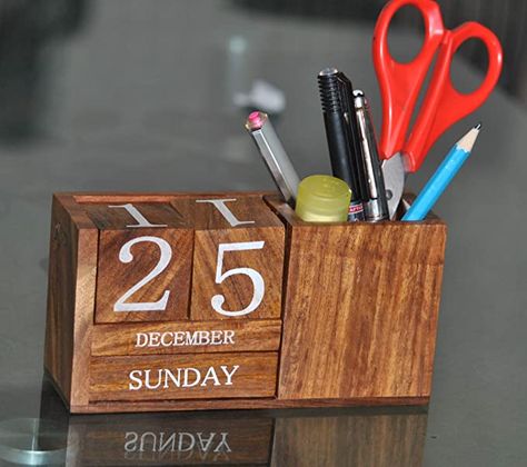 Amazon.com : Frescorr - Calendar Block - Wooden Perpetual Desk Calendar - Home and Office Decor, 6.5 x 2.0 x 3.5 inches (Dalbergia sisso - One of The World's Finest Wood) : Office Products Wooden Desk Calendar, Wooden Box Diy, Wood Calendar, Block Calendar, Wooden Calendar, Wood Office, Teachers Day Gifts, Family Fun Games, Desk Calendar