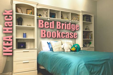 A Bed Bridge Bookcase is an efficient and stylish 3-cabinet configuration that acts as nightstands and headboard, and provides ample storage.