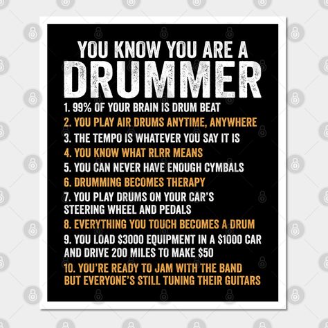 Funny Drummer Humor, Drums Quotes Drummers, Percussion Jokes, Drum Quotes, Drummer Aesthetic, Drummer Humor, Drummer Quotes, Drums Quotes, Drummer Art