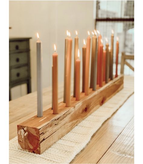 Diy Candle Stick Holder, Liz Marie, Liz Marie Blog, Diy Candle Holders, Wooden Candle Sticks, Wooden Candle, Beeswax Candle, Wood Candle Holders, Wood Candles