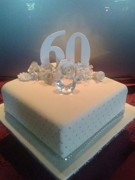 Diamond 60th Birthday Party Ideas, 60th Wedding Anniversary Cakes Diamonds, 60th Diamond Anniversary Party Ideas, 60th Anniversary Cakes For Parents, Diamond Wedding Cake Ideas, Diamond Anniversary Decorations, 60 Year Anniversary Ideas, 60th Anniversary Cake Ideas, 60 Anniversary Cake