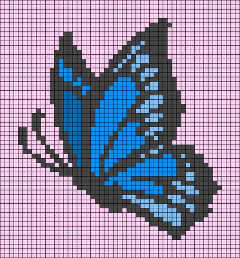 Alpha pattern #102409 variation #187877 | BraceletBook Perler Bead Graph Patterns, Simple Butterfly Pixel Art, Butterfly Pixel Pattern, Butterfly Pixel Art 32x32, Pixel Art Pattern Butterfly, Butterfly Pixel Grid, Butterfly Grid Pattern, Butterfly Alpha Pattern, Moth Pixel Art