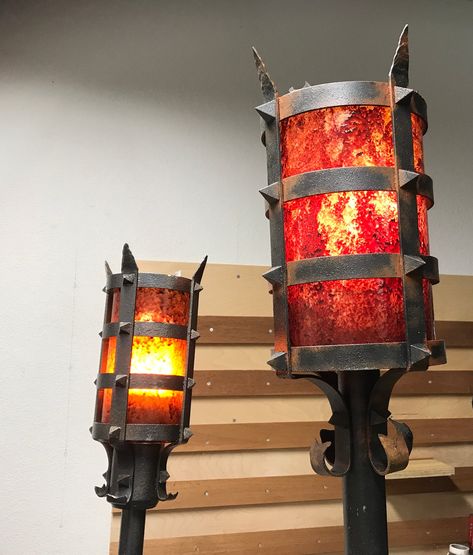 (1) Castle-inspired medieval lantern for a graveyard | Halloween Forum Medieval Lantern, Medieval Objects, Amazing Maze, Graveyard Halloween, Dungeon Room, Halloween Forum, Medieval Party, Wooden Pillars, Cylinder Candles