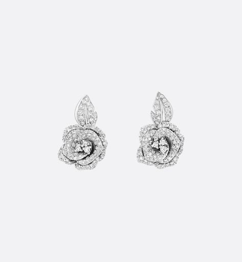 Victoire De Castellane, Dior Earrings, Diamond Fashion Jewelry, Dior Jewelry, Christian Dior Couture, Dior Couture, Expensive Jewelry, White Gold Earrings, Rose Earrings