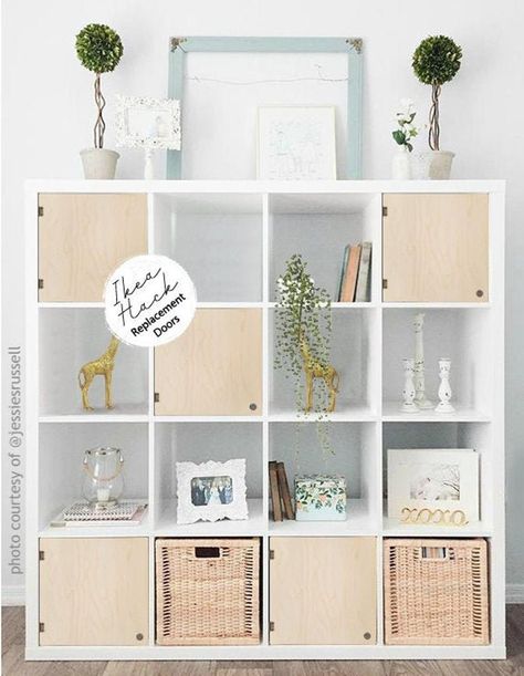 Cube Shelves Diy, Board Game Shelf, Diy Kallax, Etagere Cube, Ikea Desk Hack, Ikea Kallax Regal, Hack Ikea, Kallax Regal, Girl Bedrooms