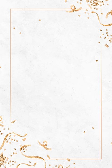 Festive gold frame template vector | premium image by rawpixel.com / NingZk V. Desktop Illustration, Wine Glass Illustration, Instagram Phone, Birthday Background Design, Aesthetic Post, Graduation Templates, Gold Wallpaper Background, Graduation Party Themes, Ig Highlights