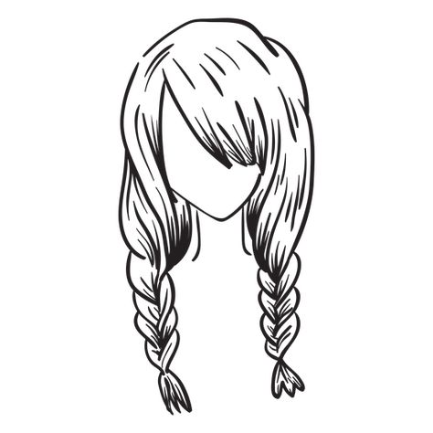 Double french braids hair hand drawn #AD , #AFFILIATE, #SPONSORED, #braids, #drawn, #hand, #french Braids Hairstyles Drawing Reference, Anime Braids Reference, French Braid Art Reference, Cartoon Braided Hair, Anime Braided Hair Drawing, Braided Pigtails Drawing, How To Draw French Braids, Drawn Braids, Two Braids Drawing