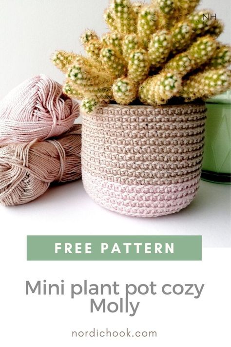 Crochet Planter Cover, Plant Cozy, Planter Cover, Mini Plant Pots, Mini Plant, Cozy Crochet Patterns, Crochet Cozy, Modern Crochet Patterns, Crochet Plant