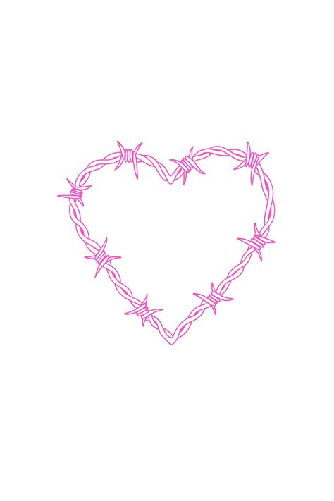 Pink Barbed Wire Tattoo, Bichota Heart Tattoo, Barbed Wire Heart Tattoo, Heart Barbed Wire, Body Doodles, Barbed Wire Heart, Thorn Tattoo, Barbed Wire Tattoos, Valentine Tumbler