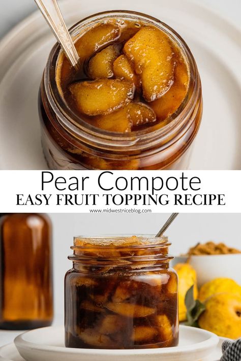 Pear Conserve Recipe, Spiced Pears Recipe, Pear Compote Recipe, Fresh Pear Recipes, Cupcake Fillings, Pear Chutney Recipe, Pears Recipes, Asian Pear Recipes, Pear Syrup