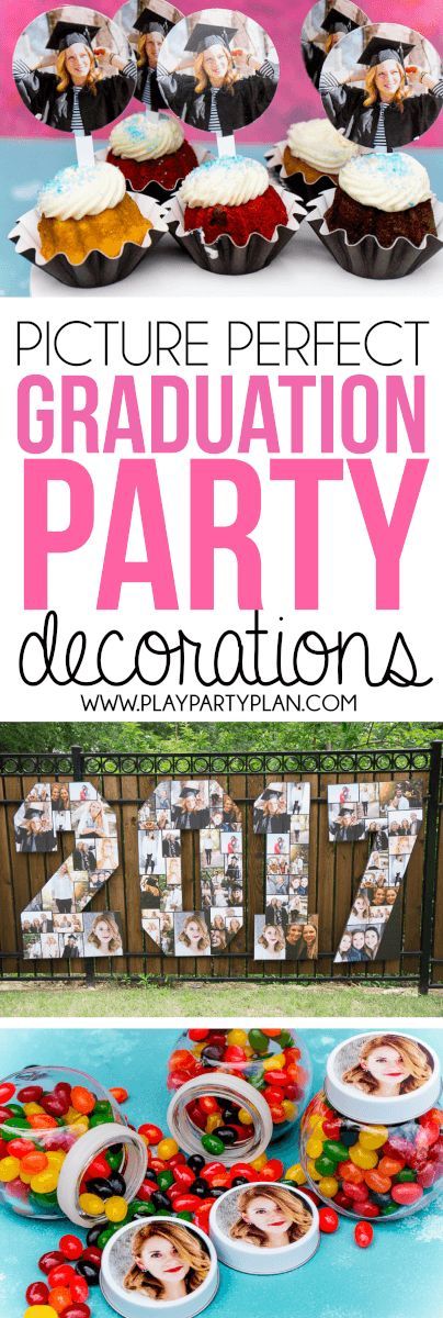 Picture perfect graduation party decorations to celebrate your graduate in the best way! Love how they incorporated photos into the graduation party food, graduation party games, and more! Food Graduation Party, Outdoor Graduation Party, School Anniversary, Graduation Party Food, Graduation Party Games, Outdoor Graduation, Graduation Party High, Graduation Party Foods, Graduation Open Houses