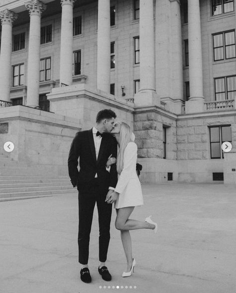 City Engagement Pictures, Classy Engagement Photos, City Hall Wedding Photos, Courthouse Wedding Photos, Engagement Picture Outfits, Engagement Photography Poses, Cute Engagement Photos, Couple Engagement Pictures, City Engagement Photos