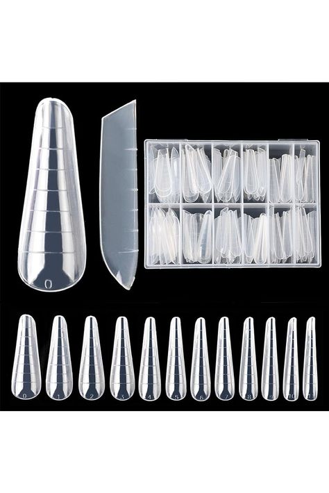 120 PCS Clear Dual Nail Forms Set Nail Extension System Form Tips for Polygel Gel Acrylic Full Cover False Nail Tips with 12 Sizes Scale for Manicure Nail Art Design Salon (style 1) Urban Nails, Nails Inspiration Classy, Magic Nails, Manicure Nail Art, Clear Nail, Extension Designs, Design Salon, Polygel Nails, Lines On Nails