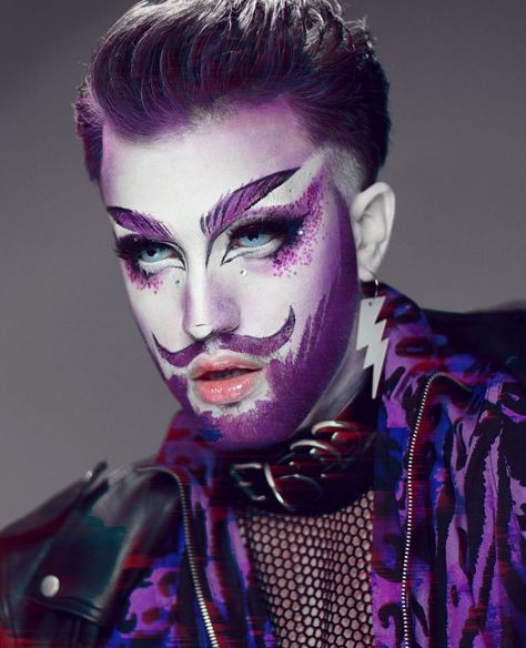 Drag King Makeup, Makeup For School, Glitter Beards, Makeup Cosplay, Drag Make-up, Drag Queen Makeup, Drag King, Special Nails, Pride Makeup