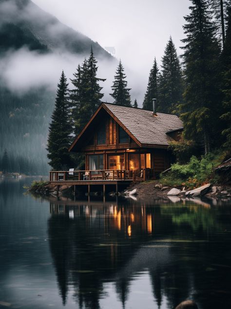 Little Cabin In The Woods, Cabin Retreat, Cabin Inspiration, Cabin In The Mountains, Chalet Design, Lakeside Cabin, Forest Cabin, Beautiful Cabins, Winter Cabin