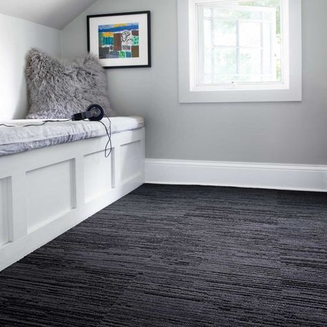 Grey Carpet Bedroom, Dark Grey Carpet, Gray Carpet, Basement Carpet, Dark Carpet, Textured Carpet, Carpet Squares, Carpet Decor, Carpet Trends