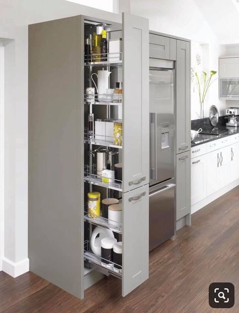 Pull Out Larder, Kitchen Larder Units, Model Dapur, Kitchen Industrial, Kitchen Larder, Larder Unit, Larder Cupboard, Kitchen Pantry Cabinets, Industrial Storage