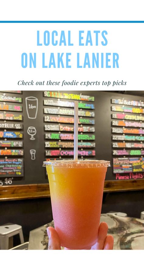 The experts tell us their local best list of places to eat and drink when visiting Lake Lanier Georgia! Lanier Islands Georgia, Lake Lanier Georgia, Foodie Couple, Georgia Food, Rv Destination, Lake Lanier, Georgia Vacation, Fresh Squeezed Juice, Hanging With Friends