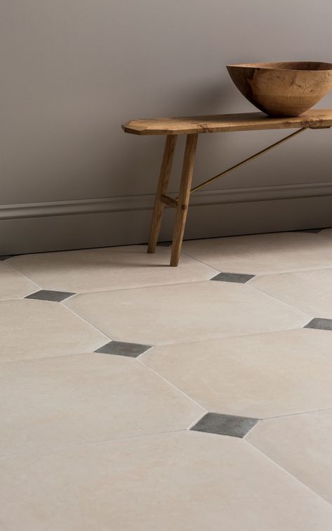 Jerusalem Vanilla Provence Limestone Octagon Tiles | Mandarin Stone French Floors, Octagon Tile, Hall Tiles, Limestone Floor, Limestone Floor Tiles, Mandarin Stone, Tiled Hallway, Hallway Flooring, Limestone Flooring