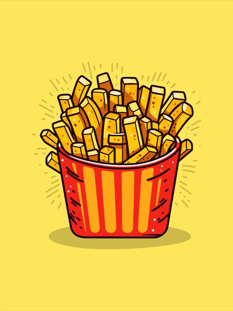 french fries cool colors kawaii clip art illustration for menu, poster, web French Fries Logo, Notebook Quotes, Menu Poster, Cute Images For Wallpaper, The Notebook Quotes, Rings Ideas, Cool Colors, Mini Drawings, Food Illustrations