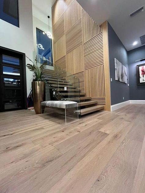 Handcrafted White Oak Rift Parquet Wall Panel Customizable for Your Home or Business Space - Etsy Plywood Wall Paneling, Luxe Lodge, Wooden Accent Wall, Entry Wall, Glass Staircase, Wooden Wall Panels, Modern Entryway, Accent Walls In Living Room, Business Space