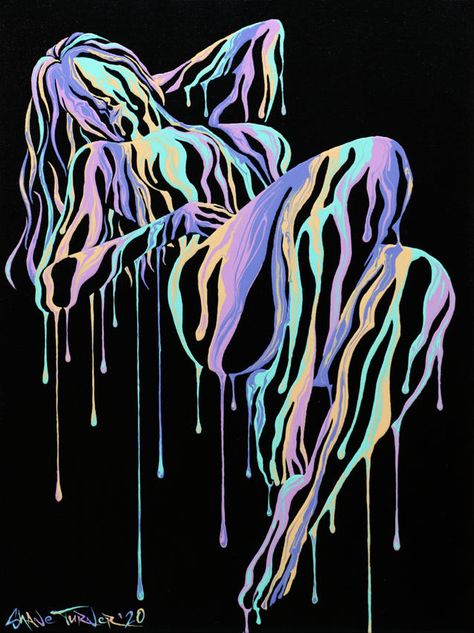 Photographie Art Corps, Dripping Paint, Drip Art, Black Paper Drawing, Neon Painting, Drip Painting, Neon Art, Acrylic Painting On Canvas, Black Paper