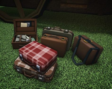 Villemo on Instagram: "It will be some time before my next post, but here are some suitcases from the build im working on :) #bloxburghouse #bloxburgbuild #bloxburgbuilds #bloxburghouses #bloxburghome #bloxburgbuildideas #bloxburgdecals #bloxburghacks #bloxburgroblox #bloxburgroblox #bloxburg #roblox #robloxadoptme #robloxmeme #villa #caravan #caravanlife" Roblox Bloxburg House Builds, Bloxburg Antique Shop, Cool Bloxburg Building Hacks, Vintage Bedroom Ideas Bloxburg, Bloxburg Structure Ideas, Unique Bloxburg Builds, Bloxburg Art Studio, Small House Bloxburg, Bloxburg Builds Ideas