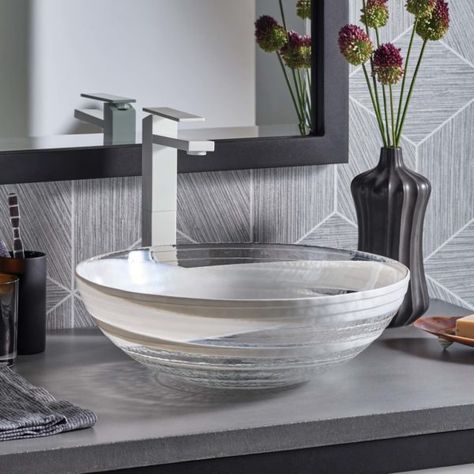 Roma | Murano Glass Vessel Bathroom Sink - Native Trails Bathroom Bowl Sink Ideas, Unique Bathroom Sinks, Concrete Bathtub, Glass Bathroom Sink, Bathroom Sink Design, Glass Vessel Sinks, Glass Sink, Vessel Bathroom Sink, Plumbing Bathroom