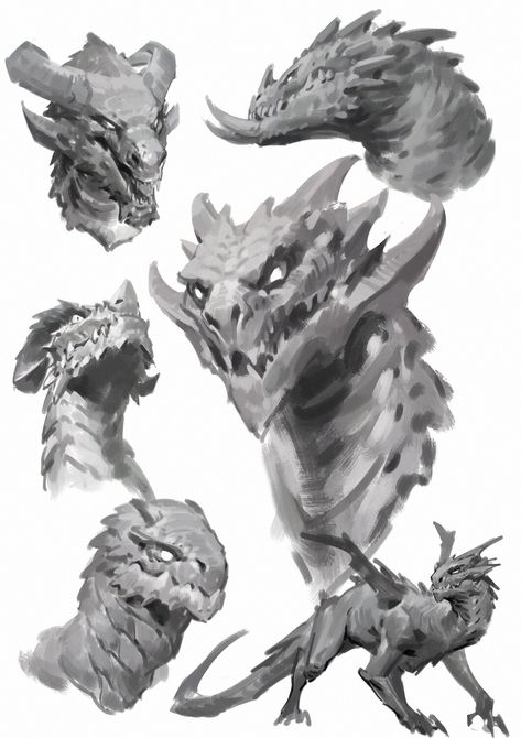 https://www.artstation.com/artwork/YaQrDY Dragon Art Concept, Dragon Ideas Art, Dragon Concept Design, How To Draw Dragon, Dragon Reference Drawing, Dragon Design Concept, Dragon Art Sketch, Dragon Drawing Reference, Cool Dragon Drawings