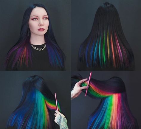 Split Dyed Hair, Galaxy Hair, Cute Hair Colors, Rainbow Hair Color, Multi Colored Hair, Pretty Hair Color, Hair Color And Cut, Colored Hair, Hair Dye Colors