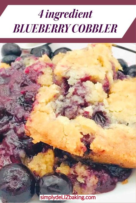 Gluten Free Blueberry Cobbler, Blueberry Cobbler Recipe, Easy Blueberry Cobbler, Blueberry Cobbler Recipes, Berry Cobbler, 3 Ingredient Recipes, Blueberry Desserts, Blueberry Cobbler, Easy Blueberry