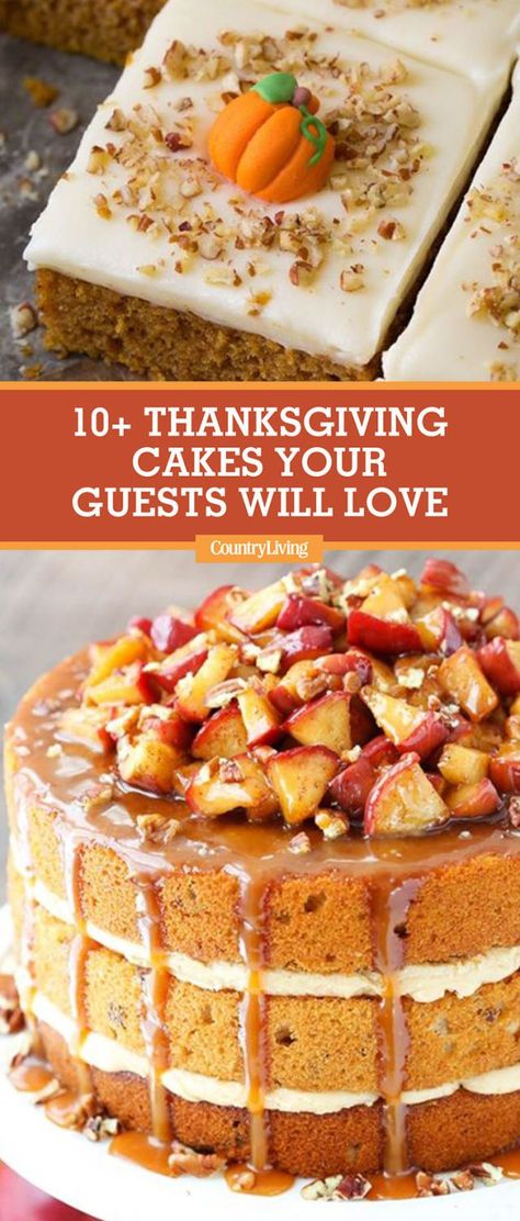 14 Thanksgiving Cake Ideas - Holiday Cake Decorating Ideas for Thanksgiving and Recipes Thanksgiving Desserts Pie, Holiday Desserts Thanksgiving, Desserts Pie, Holiday Cake Decorating, Thanksgiving Cake, Thanksgiving Cakes, Dessert Simple, Thanksgiving Food Desserts, Thanksgiving Treats