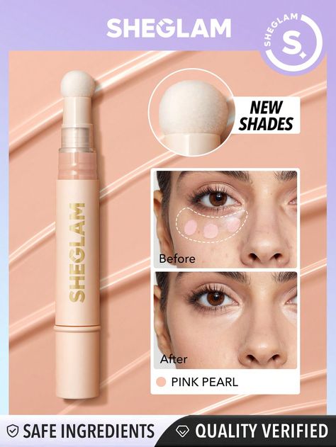 SHEGLAM Complexion Boost Concealer-Pink PearlI discovered amazing products on SHEIN.com, come check them out! Hydrating Concealer, Vanilla Sponge, Liquid Concealer, Color Corrector, Teeth Care, Makeup Items, Pink Pearl, Party Makeup, Concealer