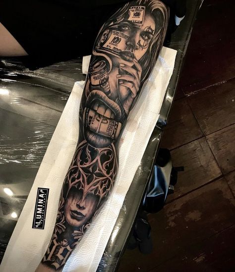 Sleeve Tattoos Money, Full Leg Tattoos Men's, Chicano Leg Tattoo, Leg Sleeve Tattoo Men Full, Hand Tats For Guys, Leg Sleeve Tattoo Men, Chicano Leg Sleeve, Full Leg Tattoo Men, Leg Tats Men