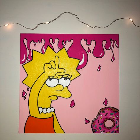 Painting 
Art
Creativity 
Drawing 
Cute Lisa Simpson Painting Canvas, Painting Ideas On Canvas Aesthetic Vintage Easy, Trippy Simpsons Painting, Simpsons Artwork, The Simpsons Painting, Simpsons Painting, Trippy Painting Ideas Creative, Paintings Creative, Disney Canvas Art