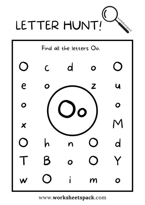 Find The Letter Activities, Letter O Worksheets Kindergarten, Letter Oo Worksheets, Letter Hunt Printable Free, Letter O Activities For Kindergarten, Letter O Worksheets Preschool, Letter O Crafts For Preschoolers, Letter O Activity, Letter O Activities For Preschool