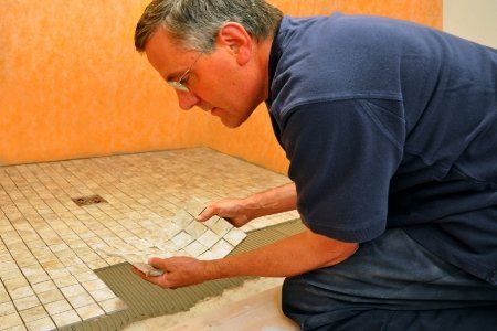 If you suspect a leak is coming from the area of the bathroom tile, then spend some time carefully examining the tile. Mosaic Tile Floor Bathroom, Shower Pan Installation, Shower Step, How To Tile, Mosaic Floor Tile, Floor Kitchen, Kitchen And Bath Remodeling, Kitchen Bathroom Remodel, Shower Pan