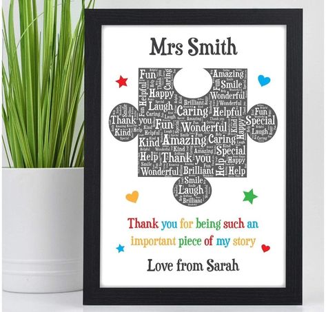 Leaving Gifts For Teachers, Teacher Thank You Gifts, Head Teacher, Photo Frame Shop, Personalized Thank You Gifts, Miss Jones, Nursery Teacher, Kitchen Artwork, Gift For A Teacher